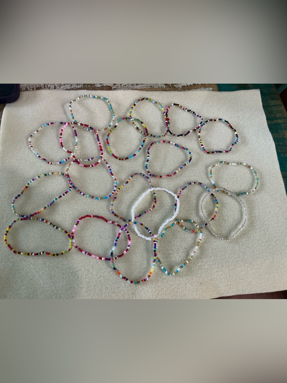 Beaded bracelets, set of 20, NWOT